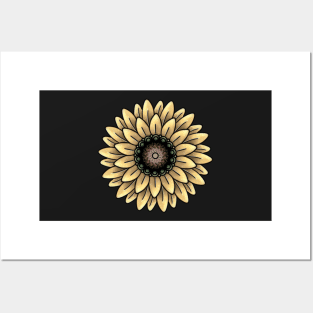 Cute Sunflower Mandala Posters and Art